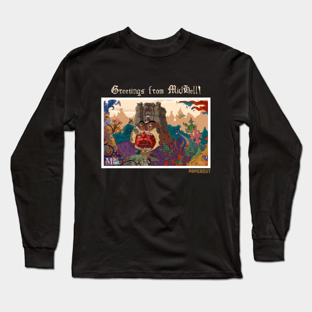 Greetings from MidHell Long Sleeve T-Shirt by EstudiosPapercut